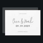 Moderne stijlvolle eenvoudige typografie trouwen save the date<br><div class="desc">Moderne stijlvolle elegante typografie trouwkaart om de datum te reserveren. Modern minimalistisch stijlvol design. Zwart en wit kleur kan worden aangepast.</div>