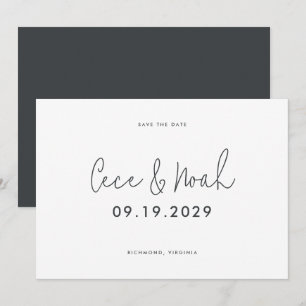 Moderne stijlvolle eenvoudige typografie trouwen save the date