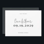 Moderne, stijlvolle, eenvoudige typografische brui save the date<br><div class="desc">Moderne,  stijlvolle,  elegante typografische bruiloft,  behalve de date nodig. Modern minimaal stijlvol ontwerp. Alle kleuren kunnen worden aangepast.</div>