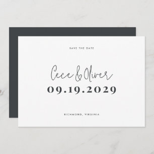 Moderne, stijlvolle, eenvoudige typografische brui save the date