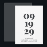 Moderne, stijlvolle, eenvoudige typografische brui save the date<br><div class="desc">Moderne,  stijlvolle,  elegante typografische bruiloft,  behalve de date nodig. Modern minimaal stijlvol ontwerp. Alle kleuren kunnen worden aangepast.</div>
