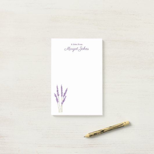 Moderne stijlvolle eenvoudige Waterverf bloemen Post-it® Notes (Op bureau)