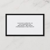 Moderne stijlvolle effen zwarte randen wit visitekaartje (Achterkant)