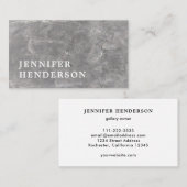 Moderne, stijlvolle, elegant grijze marmer profess visitekaartje (Voorkant / Achterkant)