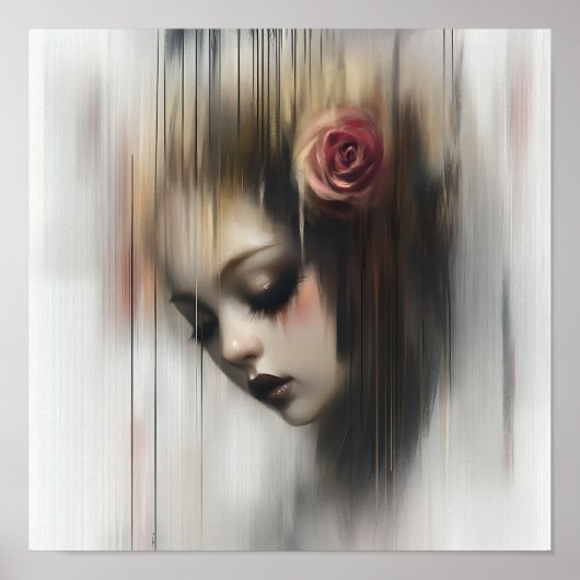 Moderne stijlvolle elegante Abstracte mooie vrouw Poster (Voorkant)