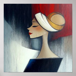Moderne stijlvolle elegante Abstracte mooie vrouw Poster