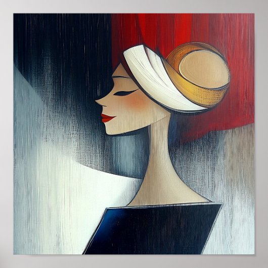 Moderne stijlvolle elegante Abstracte mooie vrouw Poster (Voorkant)