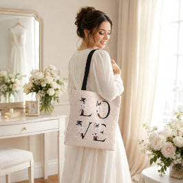 Moderne Stijlvolle Elegante Bloemrijke Liefde Tote Bag