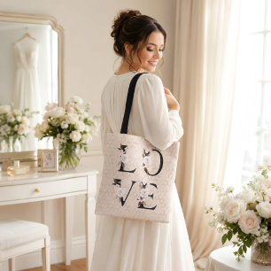 Moderne Stijlvolle Elegante Bloemrijke Liefde Tote Bag