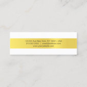 Moderne, stijlvolle, elegante Gold Design Trendy P Mini Visitekaartje (Achterkant)