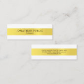 Moderne, stijlvolle, elegante Gold Design Trendy P Mini Visitekaartje (Voorkant / Achterkant)