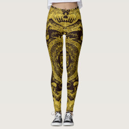 Moderne stijlvolle elegante gouden barokke Ornamen Leggings