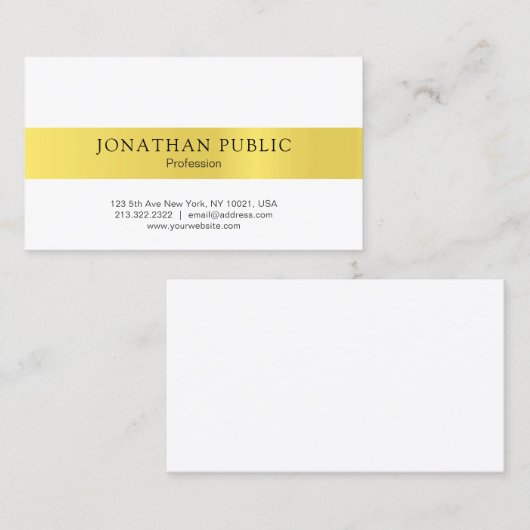 Moderne, stijlvolle, elegante goudwinkel visitekaartje (Voorkant / Achterkant)