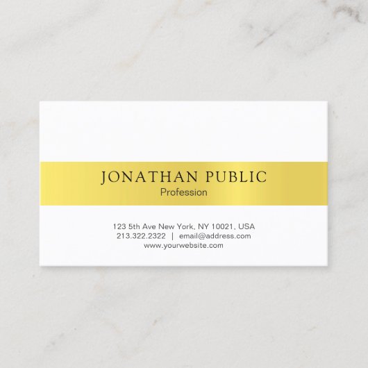 Moderne, stijlvolle, elegante goudwinkel visitekaartje (Voorkant)