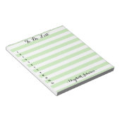 Moderne Stijlvolle Elegante Groene Gestreepte Take Notitieblok (Schuin)