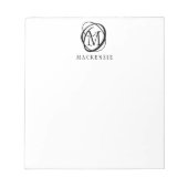 Moderne stijlvolle elegante monogram naam notitieblok (Voorkant)