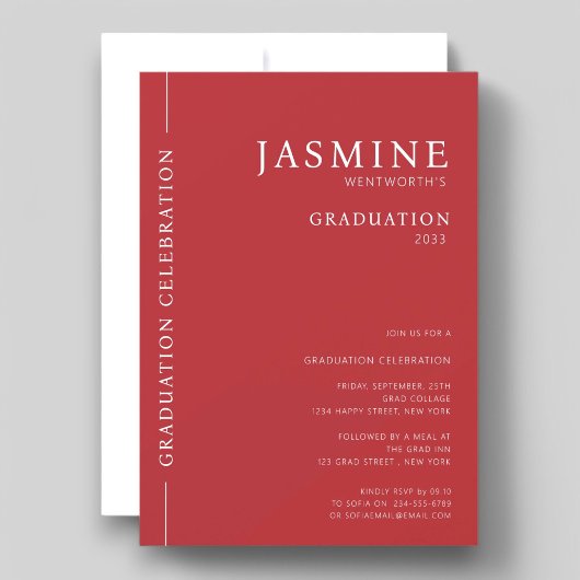 Moderne stijlvolle elegante typografie afstuderen kaart