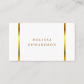 Moderne stijlvolle elegante wit en goud profession visitekaartje (Voorkant)