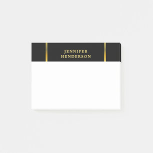 Moderne, stijlvolle, elegante zwarte en goudprofes post-it® notes