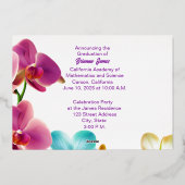 Moderne Stijlvolle Folie Afstuderen Foto Uitnodiging (Achterkant)