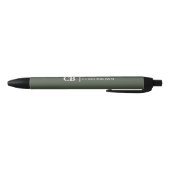 Moderne Stijlvolle Forest Green Monogram Zwarte Inkt Pen (Bodem)