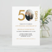 Moderne stijlvolle foto 50TH trouwdag Kaart (Staand voorkant)