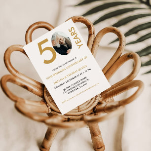 Moderne stijlvolle foto 50TH trouwdag Kaart