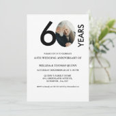Moderne stijlvolle foto 60TH trouwdag Kaart (Staand voorkant)
