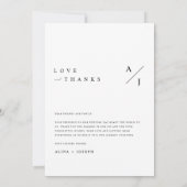 Moderne stijlvolle foto collage bruiloft bedankkaart (Achterkant)