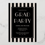 Moderne Stijlvolle Foto College Afstudeerfeest Folie Uitnodiging (Achterkant)