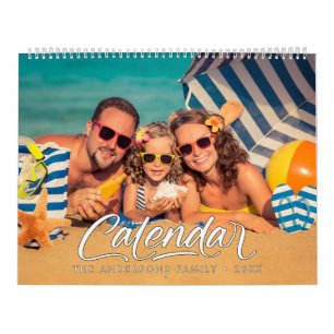 Moderne stijlvolle foto familie 2027 kalender