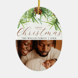 Moderne & Stijlvolle Foto & Groeten Kerstdennen Keramisch Ornament