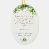 Moderne & Stijlvolle Foto & Groeten Kerstdennen Keramisch Ornament (Achterkant)