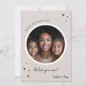 Moderne stijlvolle foto Happy Moederdag Feestdagenkaart (Voorkant)