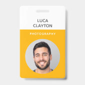 Moderne stijlvolle foto Professional QR-code Logo Badge (Voorzijde)