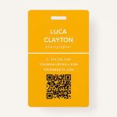 Moderne stijlvolle foto Professional QR-code Logo Badge (Achterkant)
