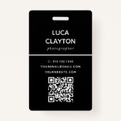 Moderne stijlvolle foto Professional QR-code Logo Badge (Achterkant)