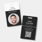 Moderne Stijlvolle Foto Professionele QR-code Logo Badge (Voor- en achterkant)