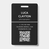 Moderne Stijlvolle Foto Professionele QR-code Logo Badge (Achterkant)