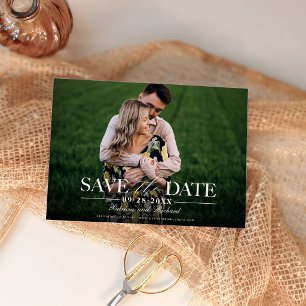 Moderne stijlvolle fotobruiloft Save The Date kaar Kaart