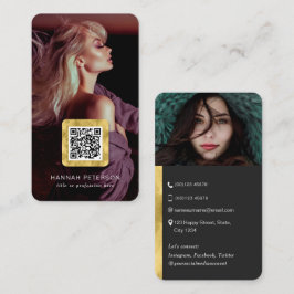 Moderne, stijlvolle foto's voorzien van een QR-cod Visitekaartje