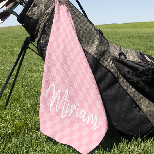 Moderne stijlvolle geblokte monogram golfhanddoek