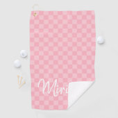 Moderne stijlvolle geblokte monogram golfhanddoek (Insitu)