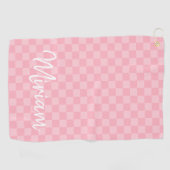 Moderne stijlvolle geblokte monogram golfhanddoek (Horizontaal)