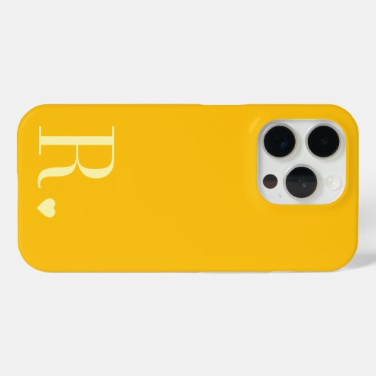 moderne stijlvolle gele monogram initiaal Case-Mate iPhone case (Achterkant (horizontaal))