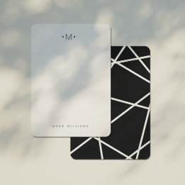 Moderne Stijlvolle Geometrische Lijnen Monogram Br Notitiekaartje