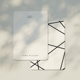 Moderne Stijlvolle Geometrische Lijnen Monogram Br Notitiekaartje