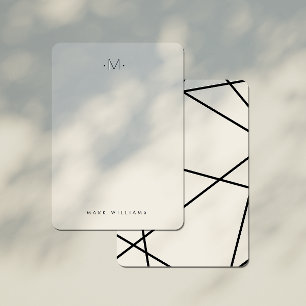 Moderne Stijlvolle Geometrische Lijnen Monogram Br Notitiekaartje