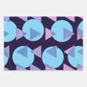 Moderne stijlvolle geometrische Paarse en blauwe v Inpakpapier Vel (Voorkant 3)