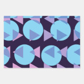 Moderne stijlvolle geometrische Paarse en blauwe v Inpakpapier Vel (Voorkant)